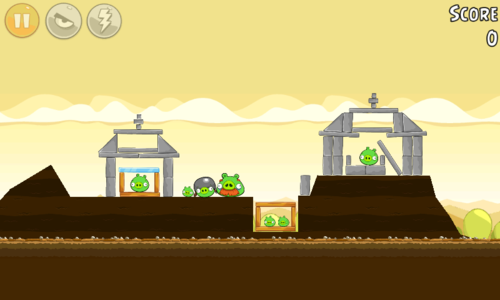 Level showing a cemetery with pigs around